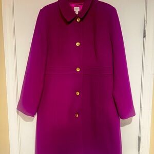 J. Crew Factory Women's Magenta Wool Pea Coat